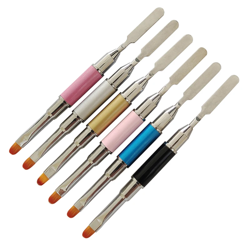 

кисти для маникюра для маникюра дизайн ногтей гель лак для ногтей 1 шт. двухсторонняя кисть для наращивания акрилового УФ-геля для ногтей ру...