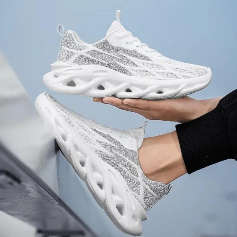 Легкие мужские модные спортивные туфли дышащие удобные кроссовки для бега