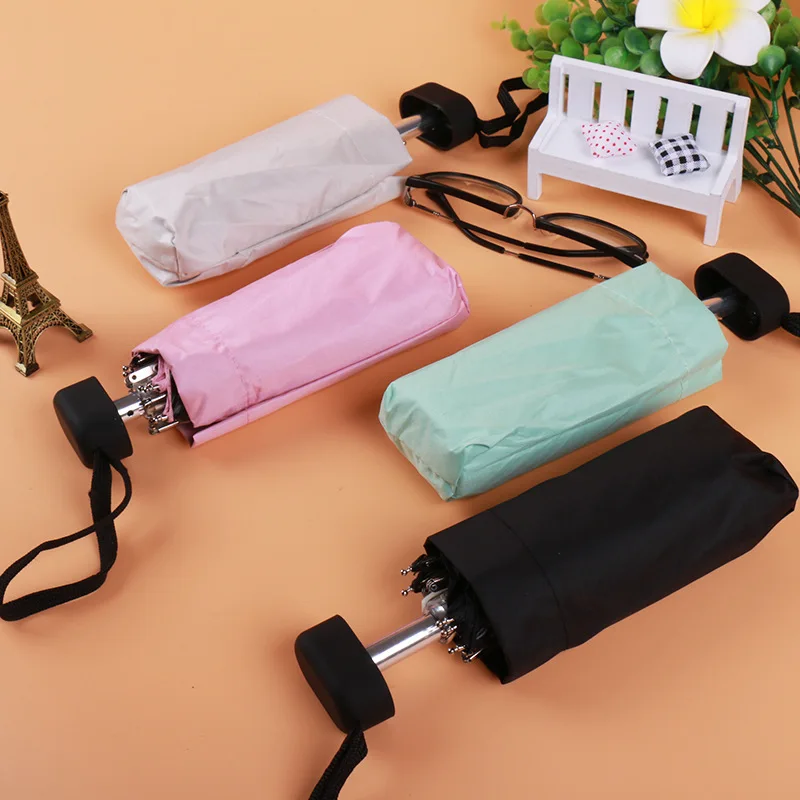 

Portable Men's Umbrella Mini Pocket Umbrellas Prevent Uv Rainproof Folding Ladies Small Five Fold Sun Umbrella