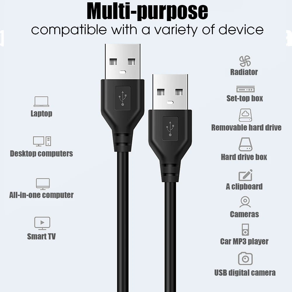 USB-кабель-удлинитель с двумя концами для жестких дисков DVD-плееров ноутбуков