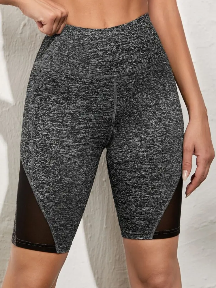 

Sexy Lady Yoga short pants with pocket sport trouser solid black color popular design 2022