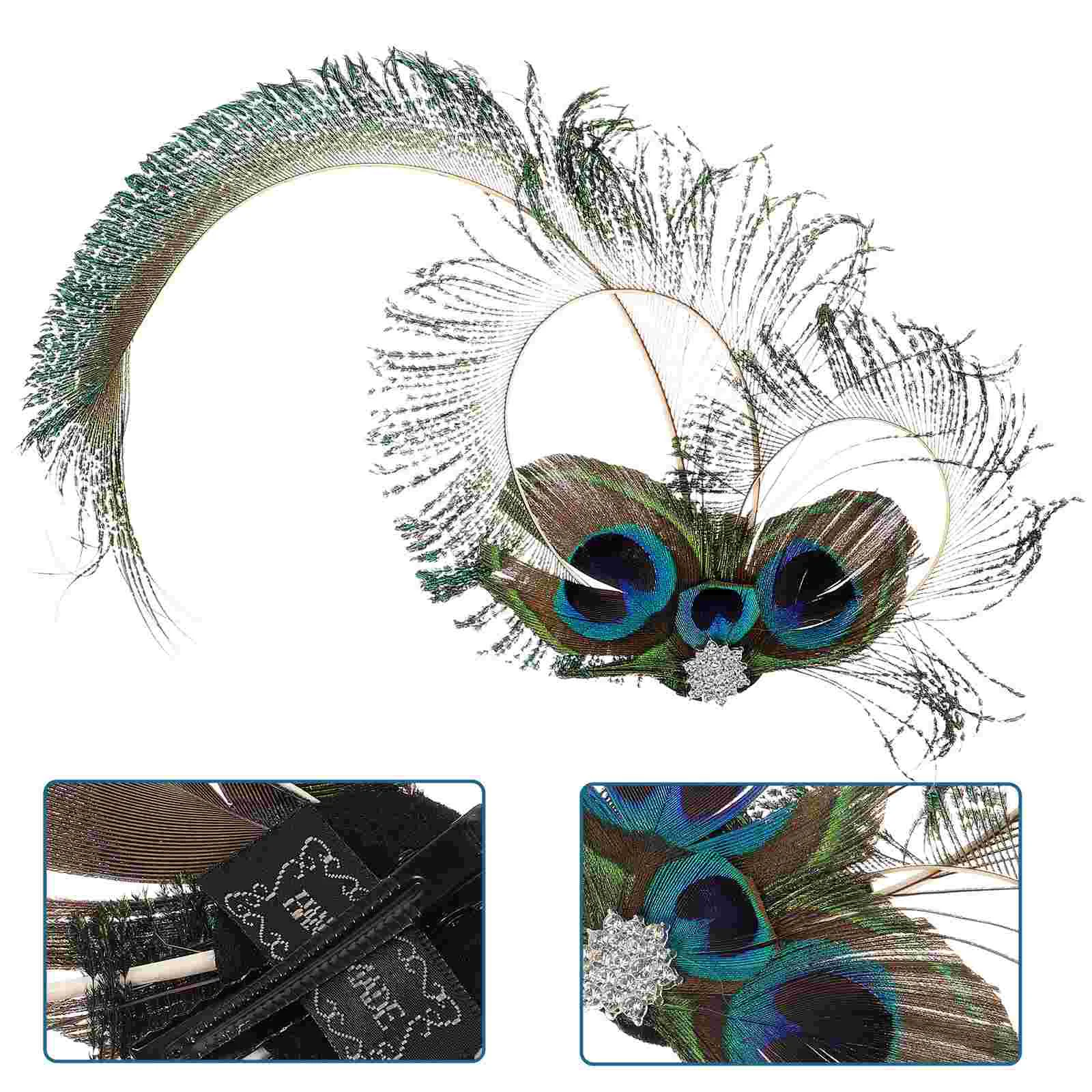

Fascinators Women Tea Party Hat Hair Barrettes Side Clip Decorations Rhinestones Dinner Peacock