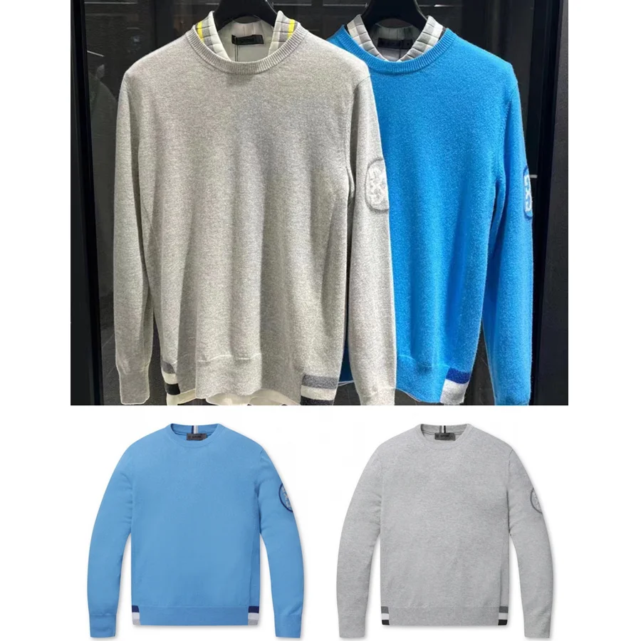 Autumn and winter new golf men's knitted sweater long sleeve slightly thick warm fabric stable ball style simple fashion