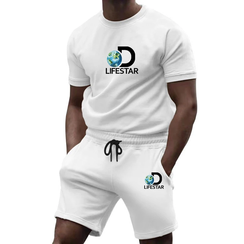 Men Sets Streetwear Short Quick-Drying Fitness T-Shirt + Pant 2 Pieces Set Outdoor Male Tracksuits Summer Casual Men's Clothing