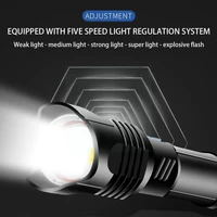 new telescopic zoom xhp70 p99 multi function flashlight waterproof flashlight strong charging usb outdoor output light n7m4