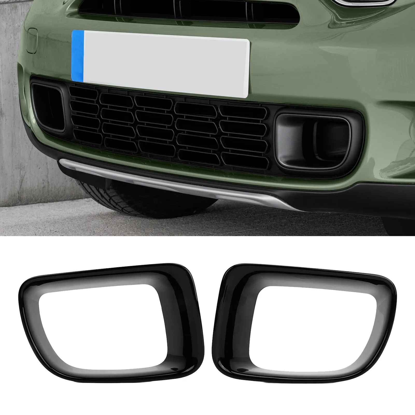 

2Pcs Car Front Lower Grille Frame Trim 51119803941 Gloss Black Air Brake Duct Frame Trim For Countryman Paceman