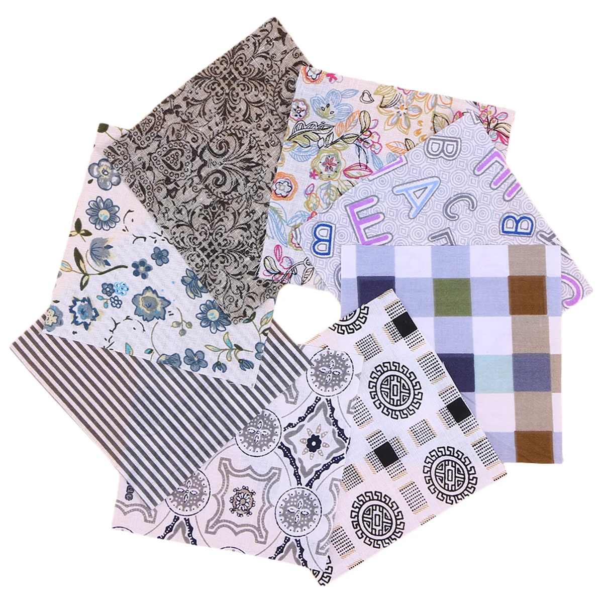 

50 Pcs Quilted Fabric Floral Pattern Cotton Fabric Material Square Sewing Sheet Fabric Squares Sewing