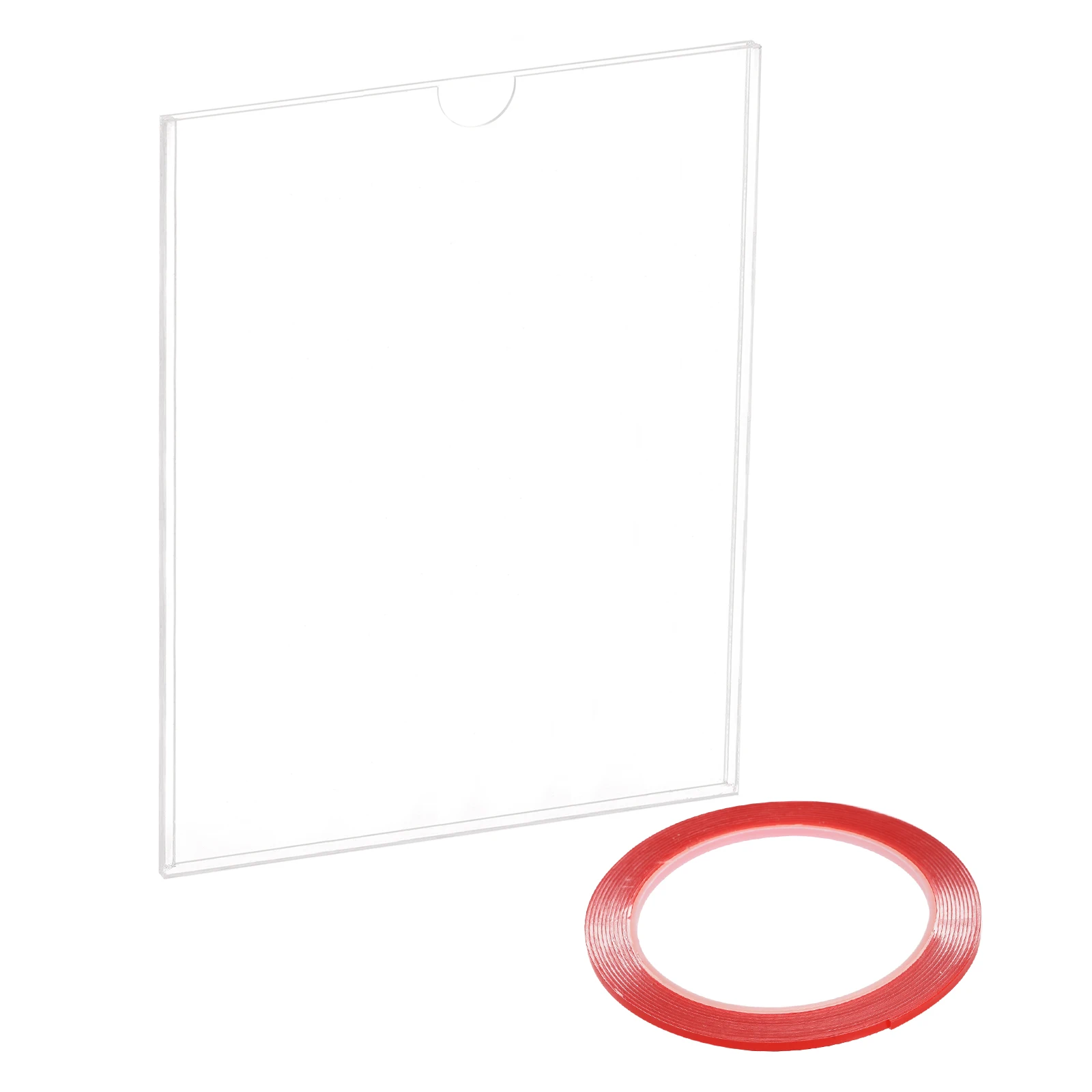 

Uxcell Clear Acrylic Sign Holder Picture Paper Vertically Frame 8.3x5.8inch with Double Sided Adhesive Strip for Home 2 Pcs