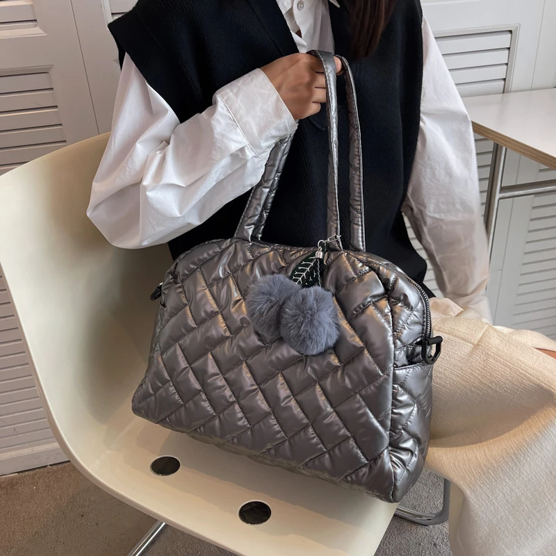 

Модная зимняя женская сумка на плечо, вместительная хлопковая дамская сумочка, роскошные брендовые сумки через плечо, высококачественные д...