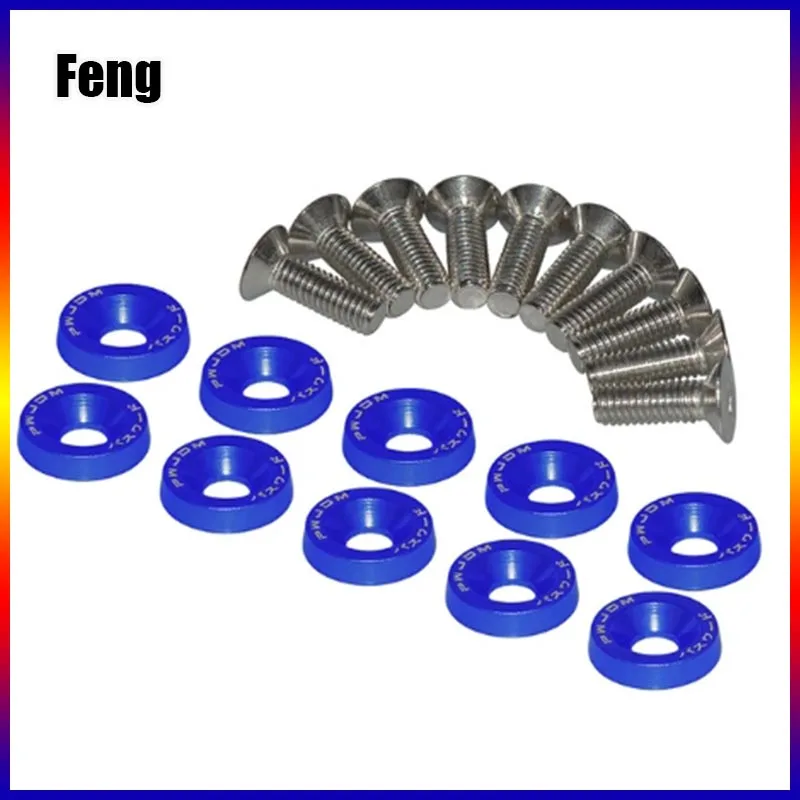 

Универсальные 10 шт. JDM автомобильные модифицированные лампы для крыльев и болты M6 для Honda бампер двигателя вогнутые винты RSX EK EG DC