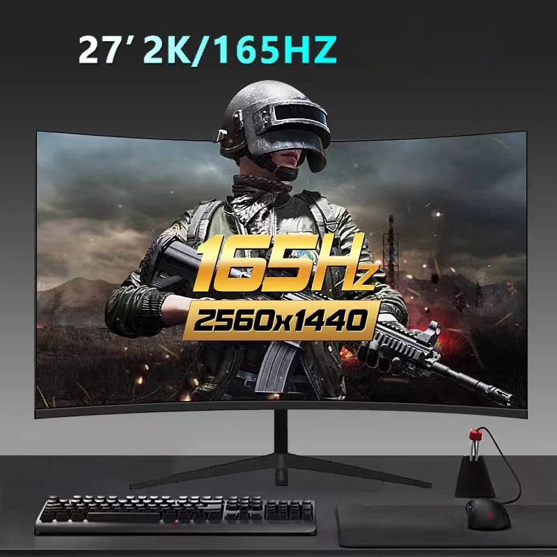 Изогнутый игровой экран 2K VA 27-дюймовый дисплей 165 Гц HDMI разрешение 2560 × 1440 DP