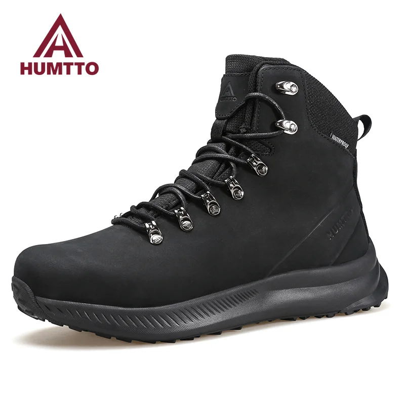 HUMTTO Waterproof Hiking Boots Mens Leather Sports Shoes for Men Luxury Designer Outdoor Climbing Trekking Hunting Male Sneakers