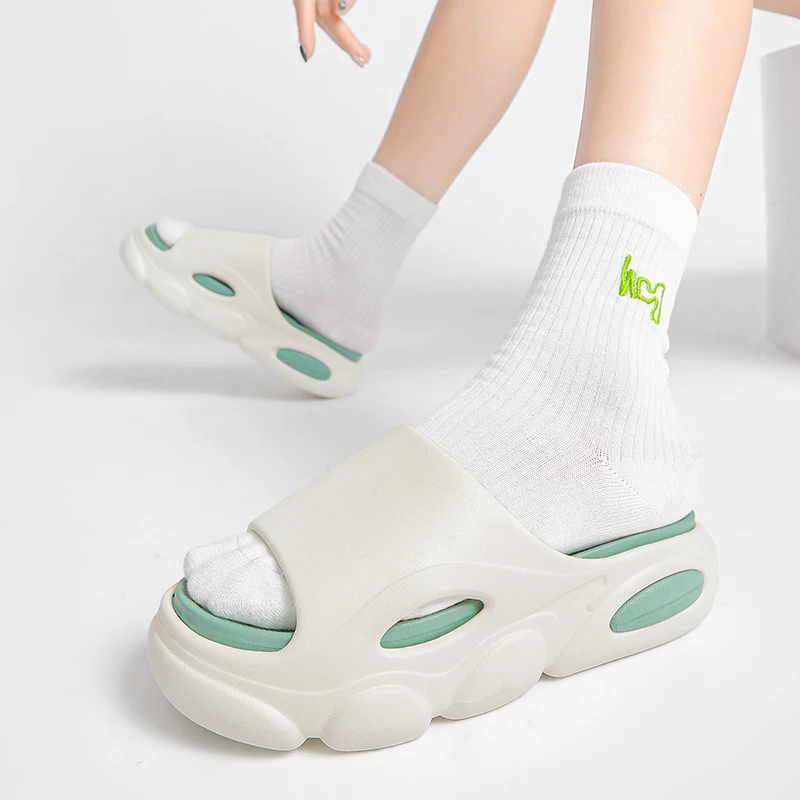 Women's Slippers Eva Soft Cloud Slides Female 2023 Thick Soled Woven Design Shoes Woman Home Shoes Non-Slip Garden Beach Slides