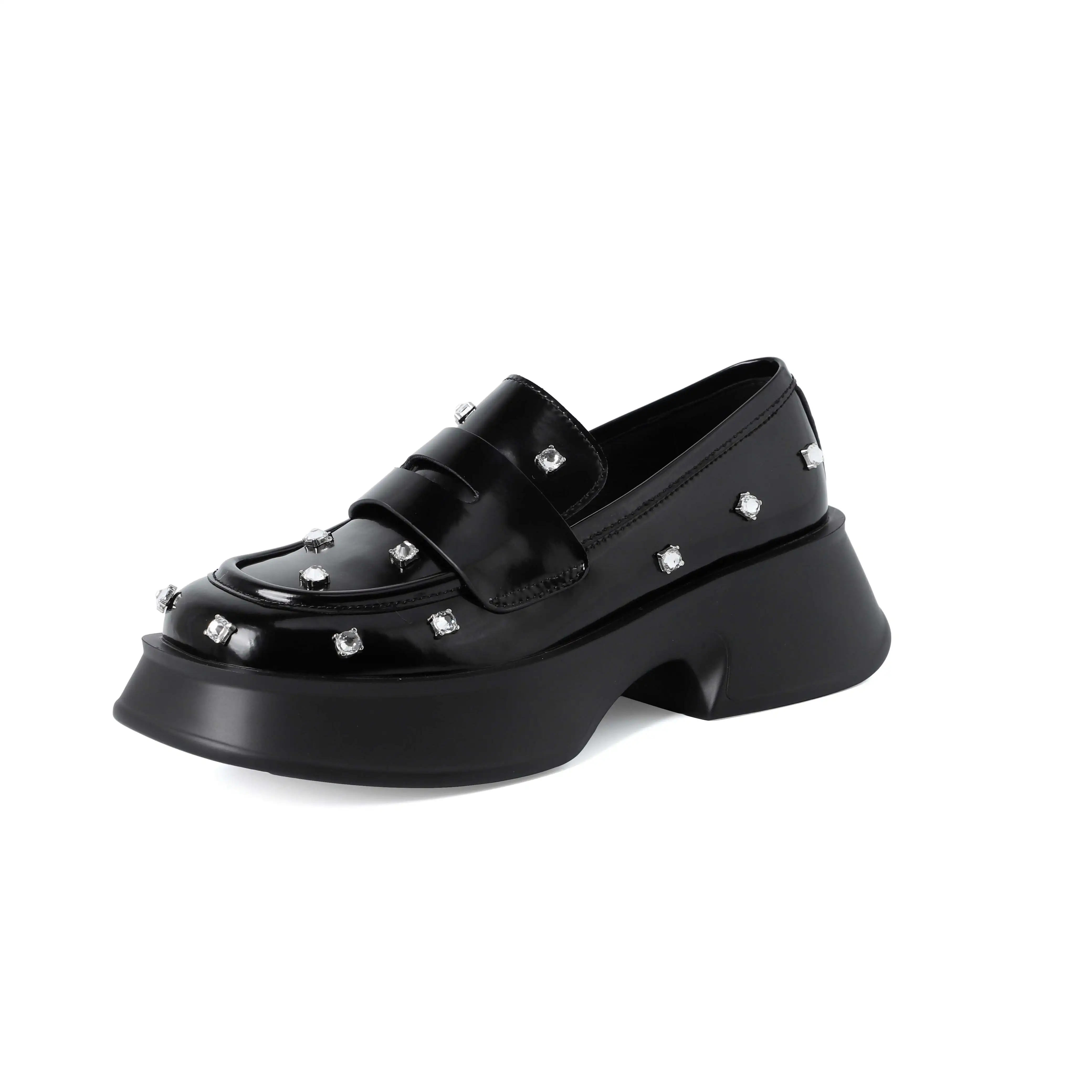 Лоферы Krazing Pot из натуральной кожи с квадратным носком корейские туфли на высоком