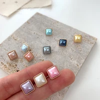 10pcs square shape cardigan buttons garments metal sewing accessories 10mm suit clothing decorative diy luxury high foot buckle