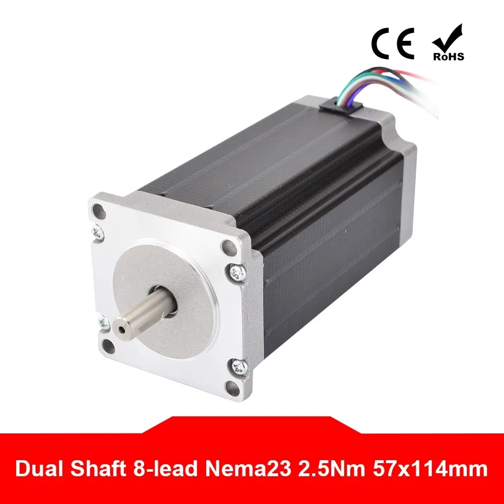 

Шаговый двигатель Nema23 с двойным валом и 8 выводами, 354 град., 114 Нм (унции), 3 А, мм, для фрезерного станка с ЧПУ