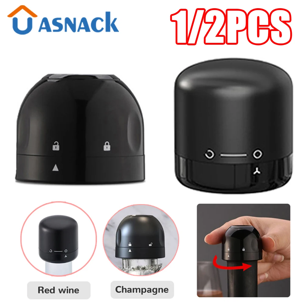

1/2Pcs Vacuum Red Wine Bottle Cap Stopper Silicone Sealed Champagne Bottle Stopper Reusable Retain Freshness Wine Plug Bar Tools