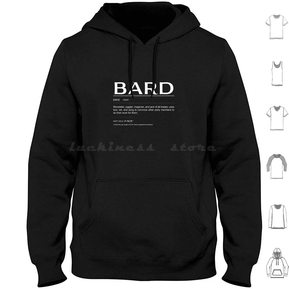 

Bard Definition Hoodie cotton Long Sleeve Hapenny Dnd And Pathfinder Character Definition Rpg Role Playing Game Bard