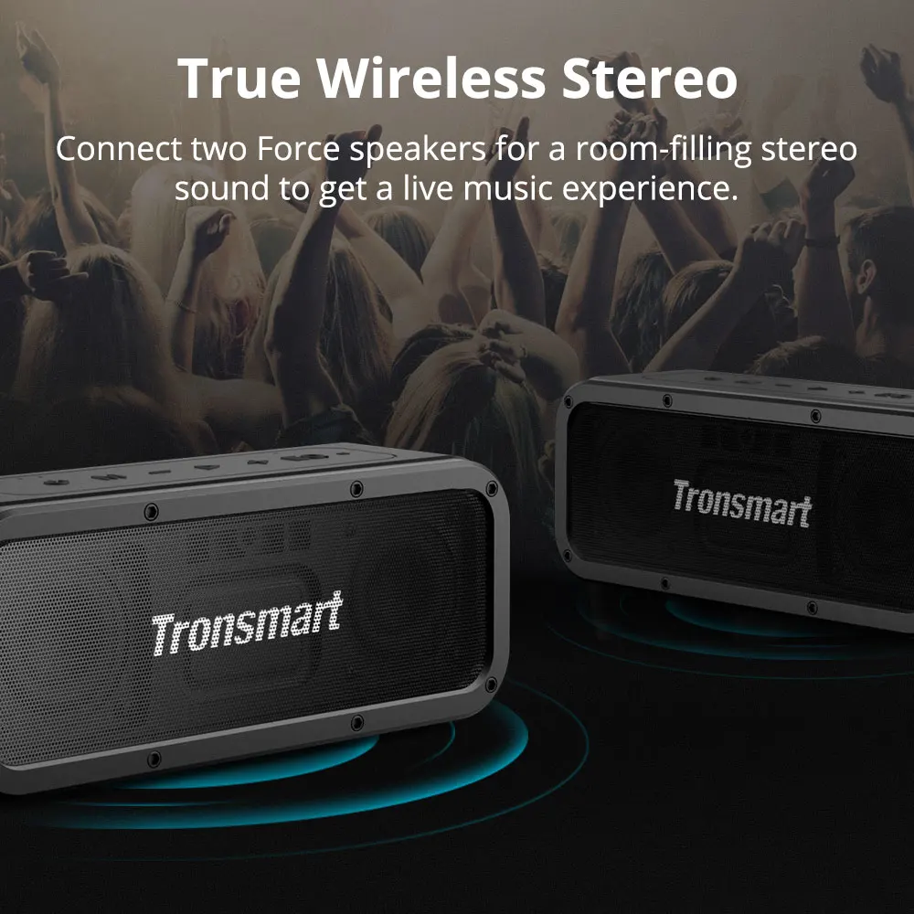 Портативная Bluetooth-Колонка Tronsmart Force 40 Вт водонепроницаемая IPX7 15 часов