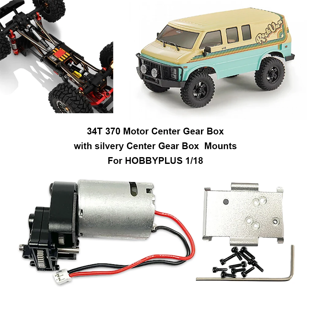 

370 Motor 34T Gear Box Transmission For HobbyPlus 1 18 CR18P Rock Van Trail Van With 34T Gear Box