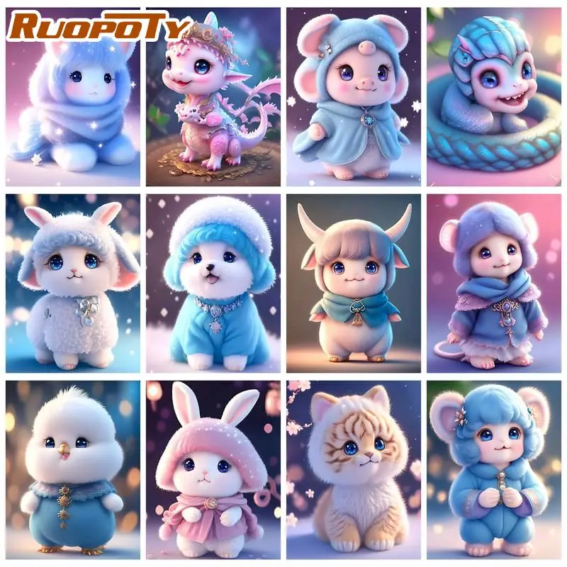 

RUOPOTY 5d Diamond Painting Animals Full Square/Round Drill Diamond Embroidery Mosaic Needlework Craft Kit Home Decor