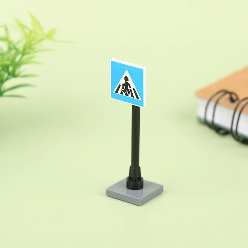 

10 шт. дорожные знаки для города, улицы, дорожные знаки, дорожный сигнал, человекоид, дорожная парковка, знак, строительные блоки, игрушки