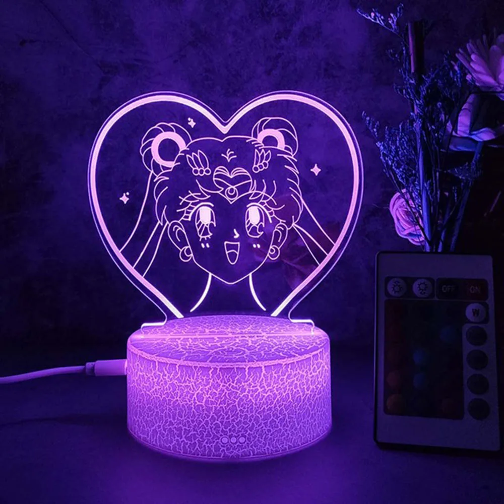 

Декоративная аниме лампа для комнаты, украшение для спальни, крутой подарок на день рождения для парня, Детский 3D светодиодный необычный ночник