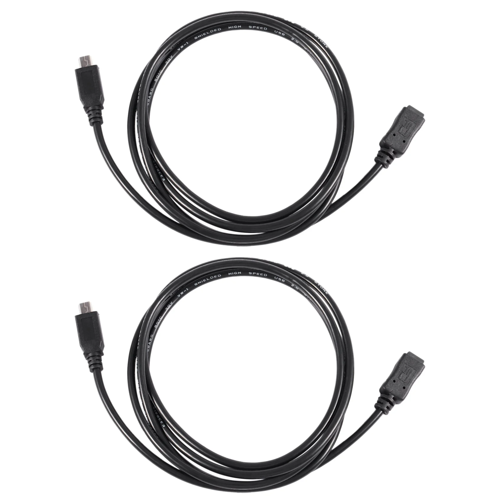 

2pcs 1.5M Mini USB B 5Pin Male to Female Extension Cable Cord Adapter Black