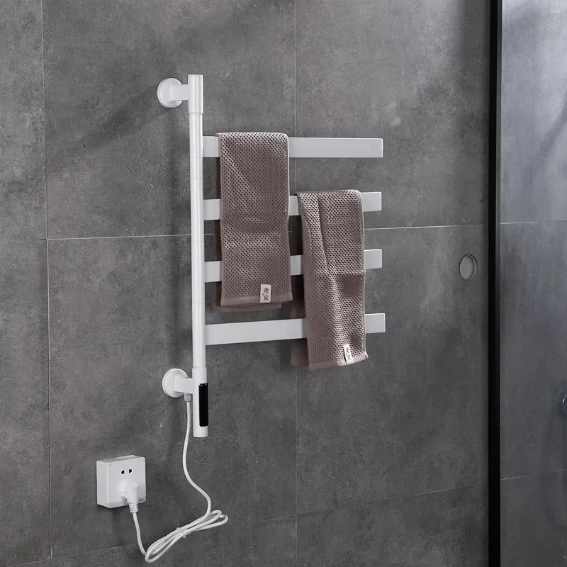 

Умный сенсорный обогрев, поворотный180 ° Вешалка для полотенец из нержавеющей стали, электрическая температура, цифровой дисплей, сушилка для полотенец, вешалка для полотенец, подарок