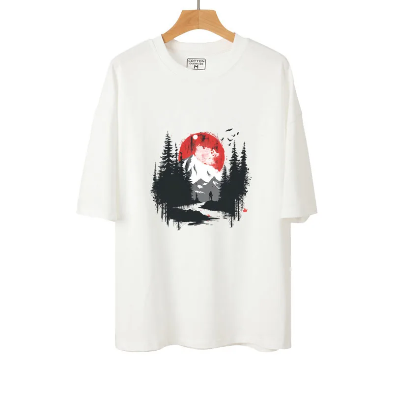 Модная уличная термопереводная наклейка солнцезащитные лесные горы олень и