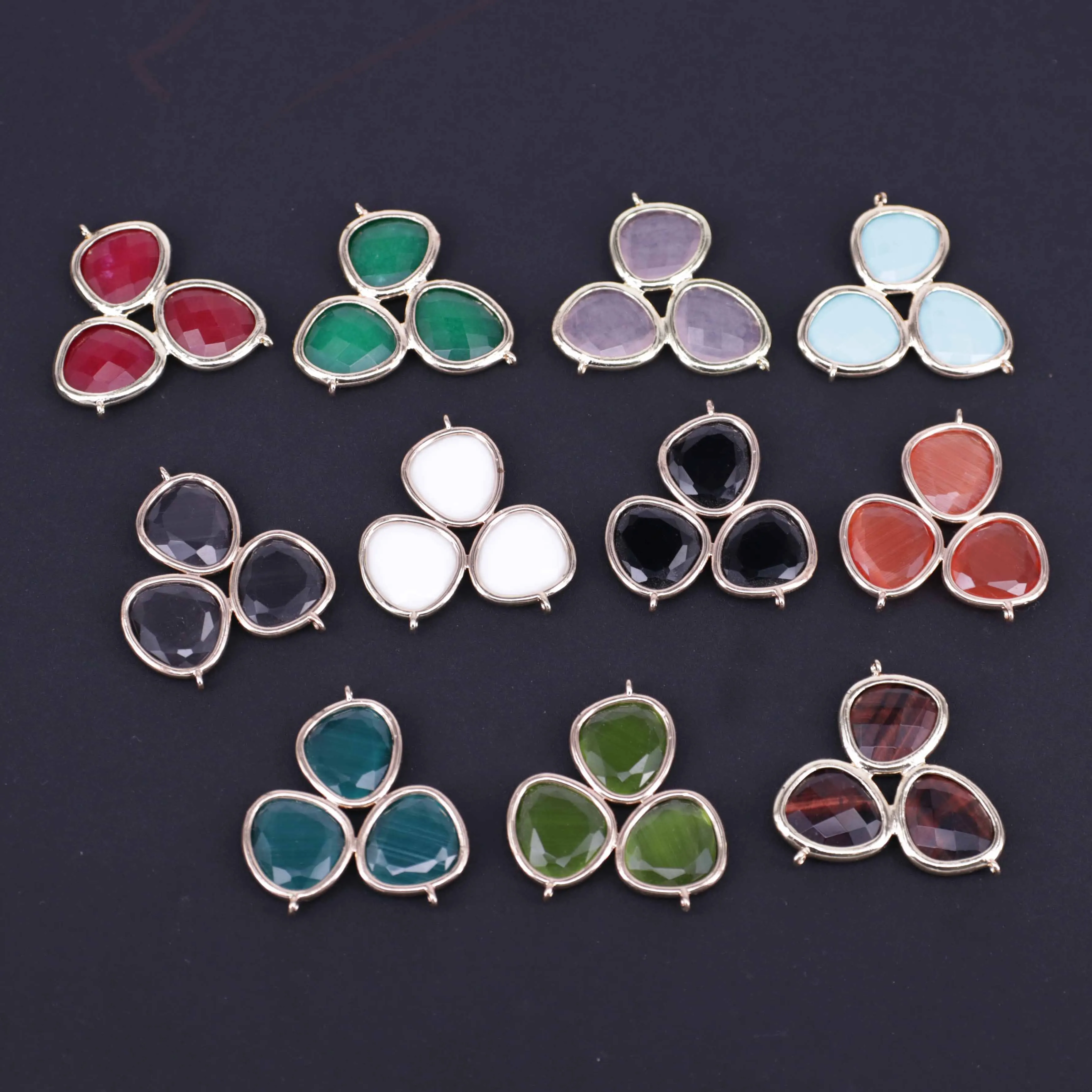 Получает 35x38 китайский нефритовый граненый соединитель в форме кошки с позолоченными краями ювелирные аксессуары Бесплатная доставка