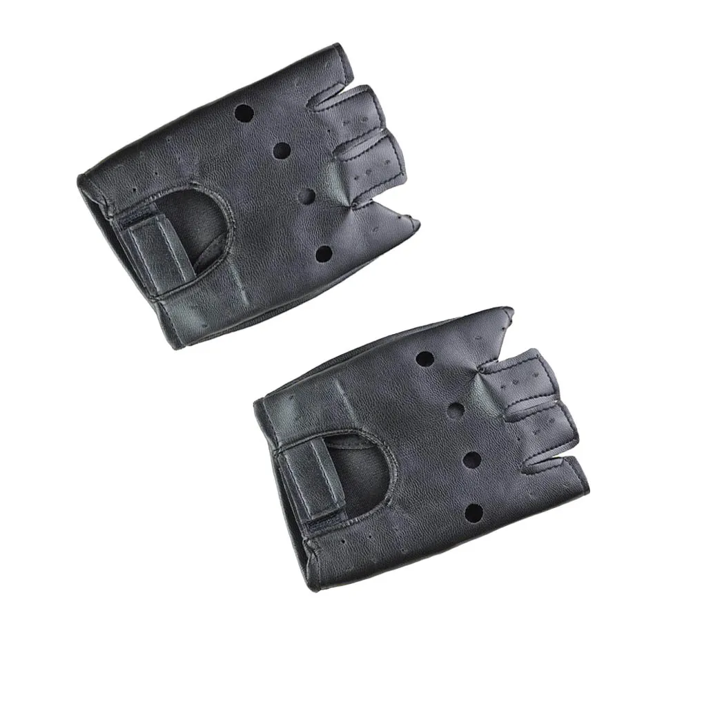 

2Pcs Men Half-Finger Gloves Theatrical Cool Wide Application Fingerless Mittens Glove Decorative Christmas Gift