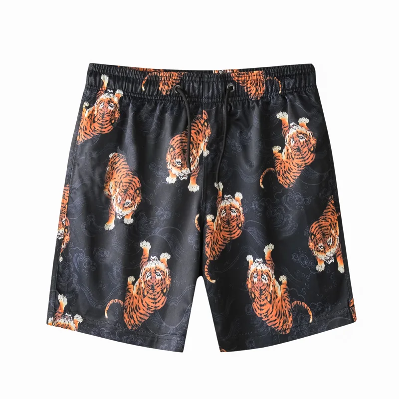 European and American men's wear summer 2022 new Tiger print slim beach pants Fashion casual shorts Five minutes of pants