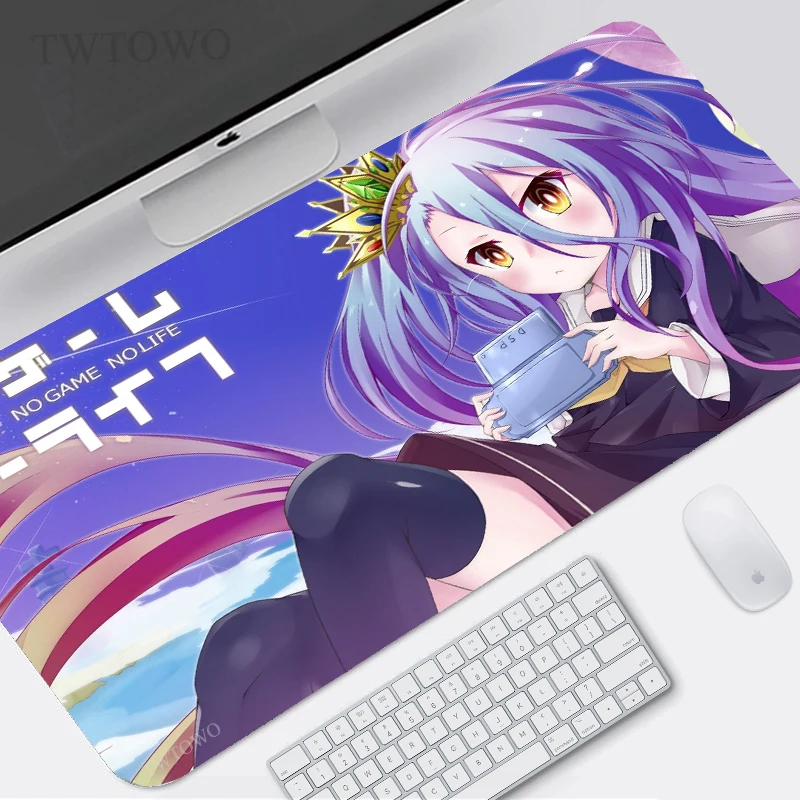 

No Game No Life Mouse Pad Gamer XL Computer Home Custom Mousepad XXL Desk Mats Mouse Mat Natural Rubber Office PC Table Mat