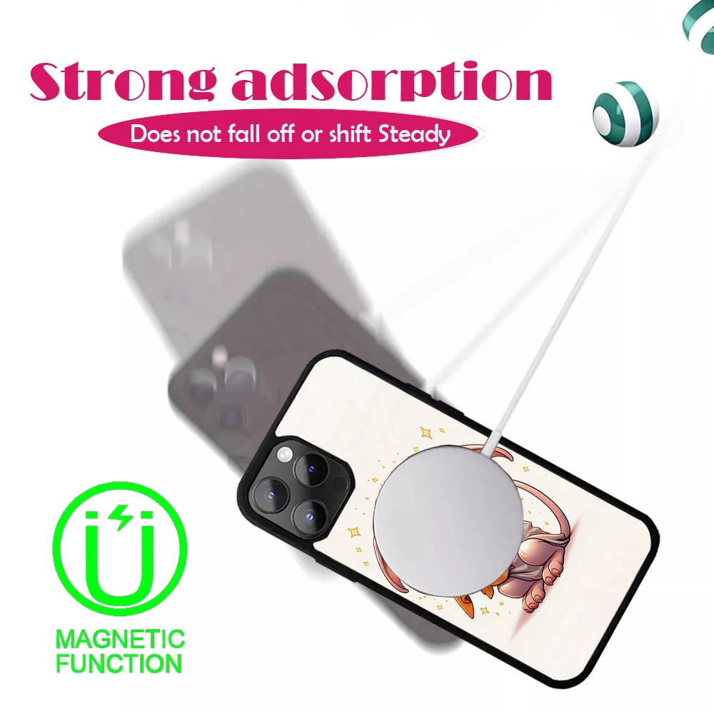 D-dobby Cute Phone Case For iPhone 16 15 14 13 12 11 Pro Max Plus Mini Magsafe Mirror Wireless Magnetic Cover