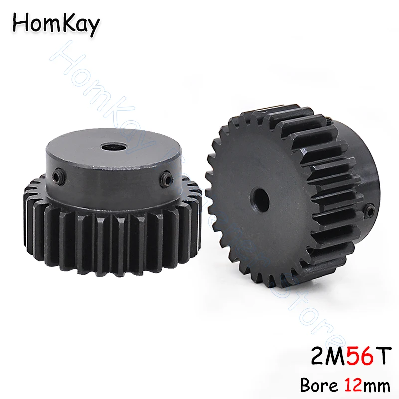 

Mod 2 56T Spur Gear Bore 12mm 45# Steel Transmission Gears 2 Module 56 Tooth Motor Pinion DIY Accessories Parts