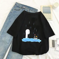 cartoon rainy boat print cotton new t shirt daily simple and funny elements summer short sleeved 14 color fashion round neck top