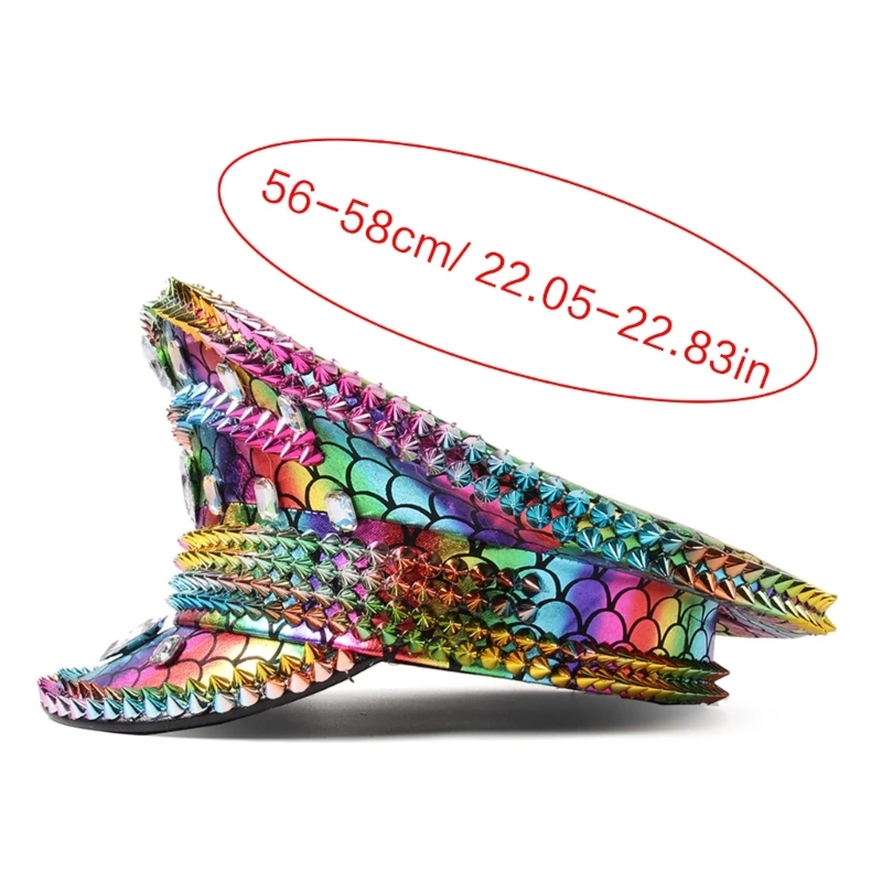 Военная шляпа для взрослых со стразами капитана-сержанта роскошная с заклепками