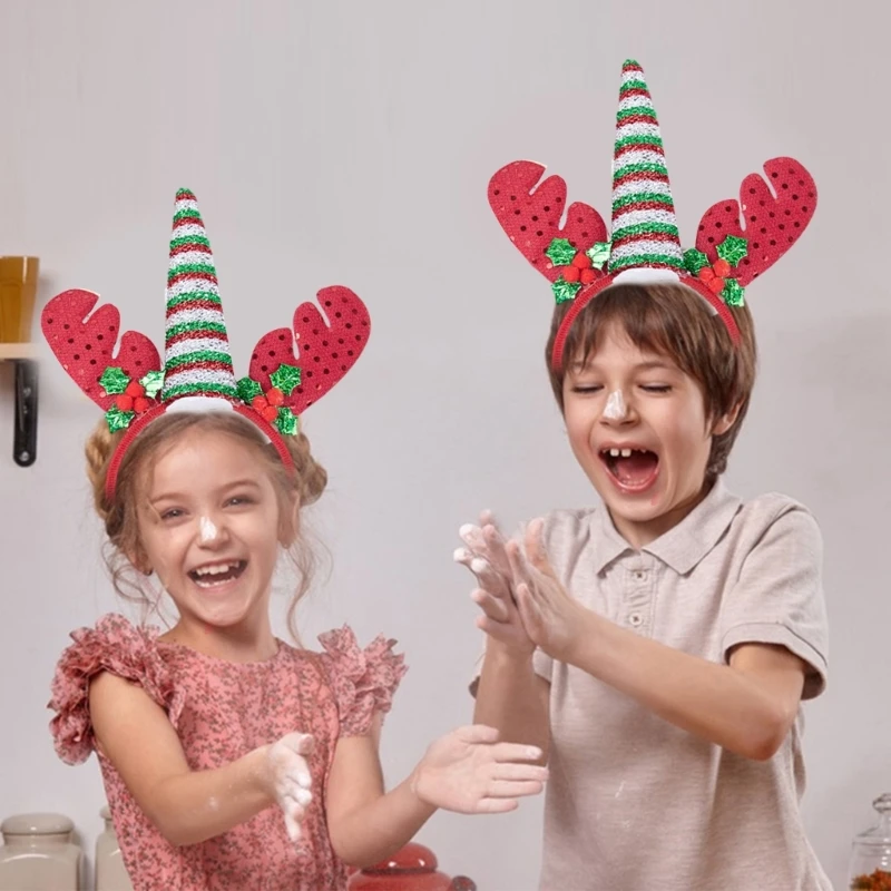

Cartoon Christmas Tree Headband with Glitter Hairband Furry Headband for Halloween Cosplay Accessories