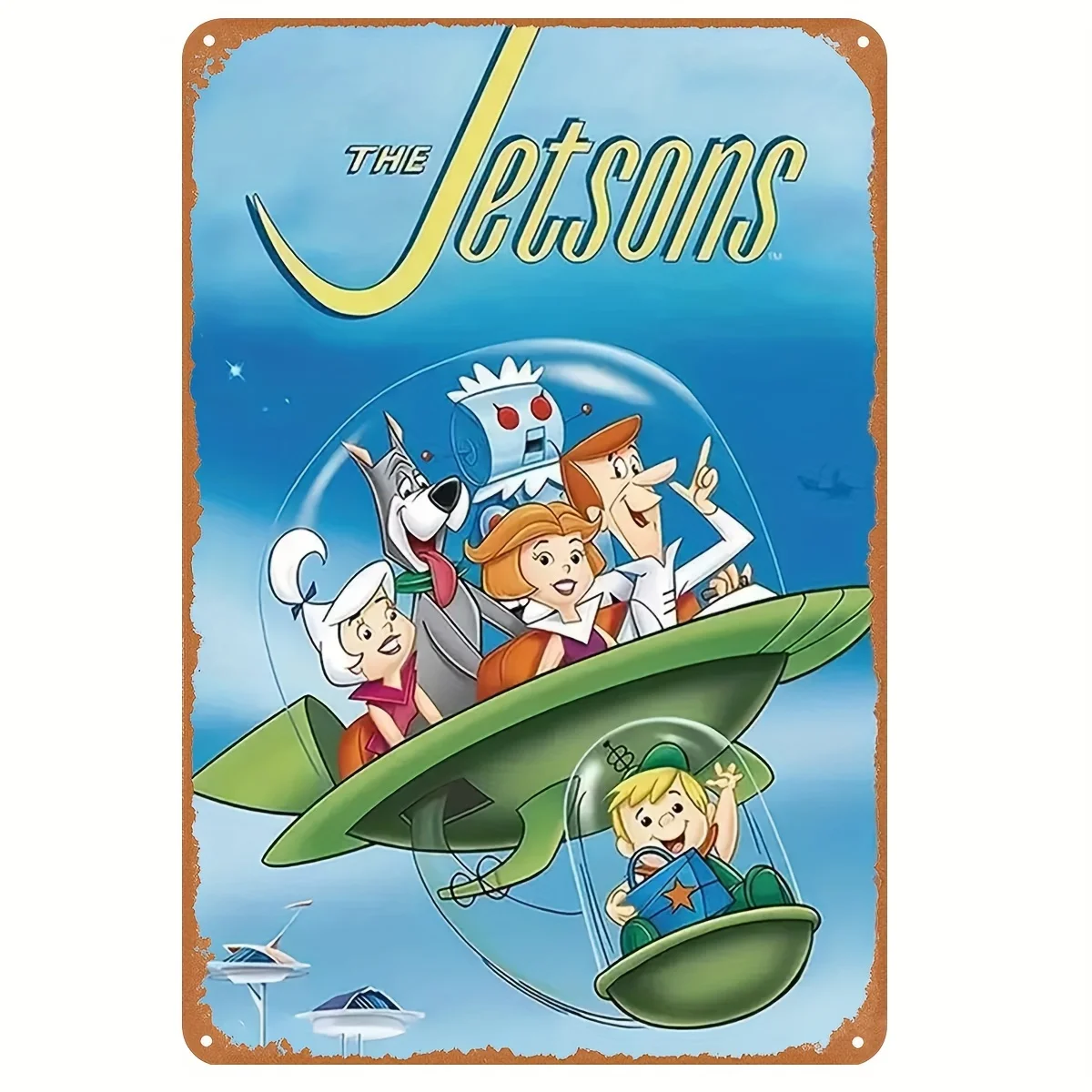 Коллекционный винтажный металлический жестяной знак Jetsons-идеально подходит для