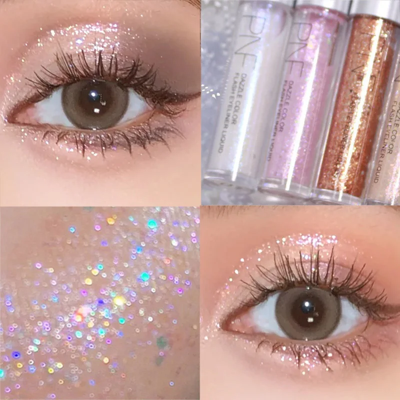 

Pearlescent Liquid Eyeshadow Glitter Diamond Eyeshadow Waterproof Shiny Highlighter Eyeliner Shadow Shimmer Eyes Makeup Palette