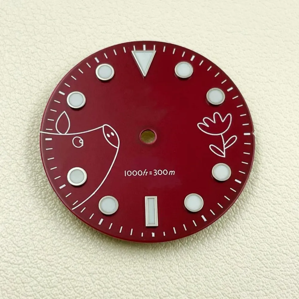 New 8215 Calendarless Dial Ice R mark Blue Luminous 2836 Modified Cartoon Diving Watch Literally Watch Accessories