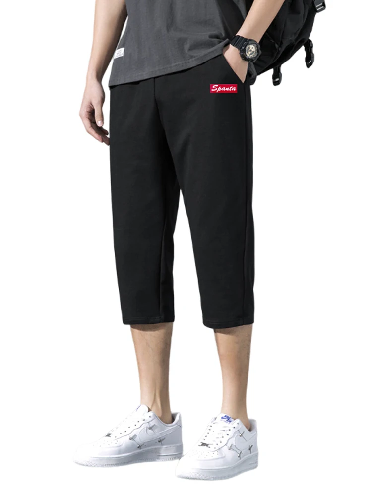 Ice Silk Cropped Pants Men's Summer Korean Sle Trendy Thin Slim fit Casual Shorts Sports Quick-Drng Versatile