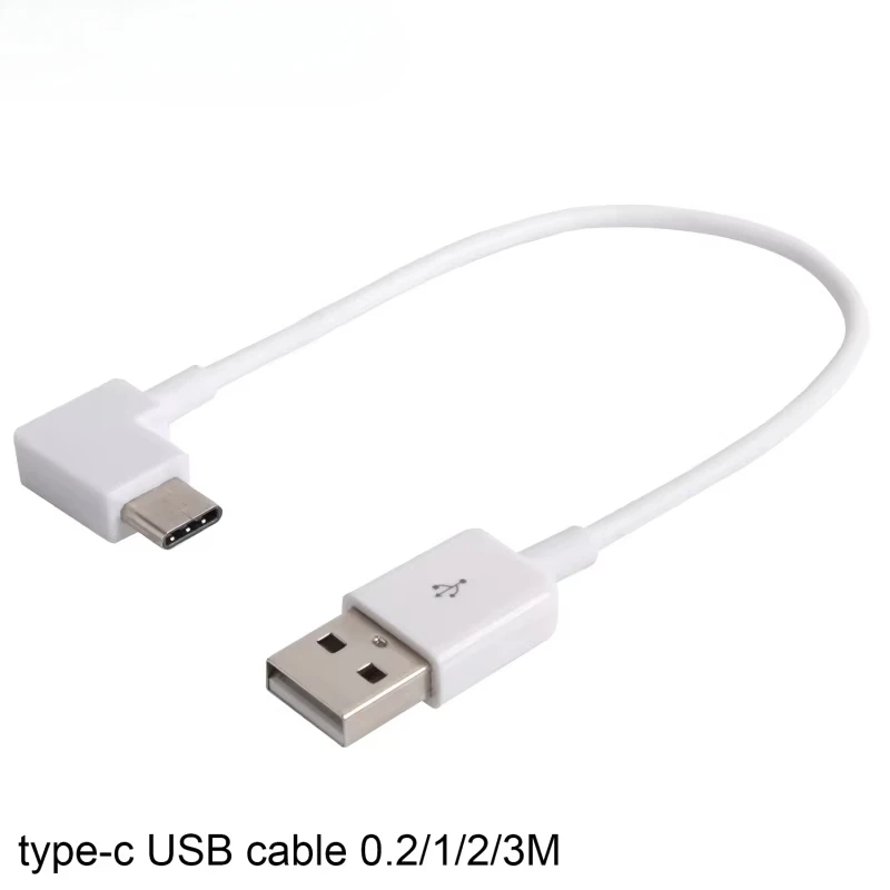 Фото Белый USB-C USB 3.1 Type-C Elbow 90 Angle Кабель для зарядки данных к USB A 2.0 0,2 м 1 м 2 м 3 м Кабель типа C для планшетов и мобильных телефонов №2