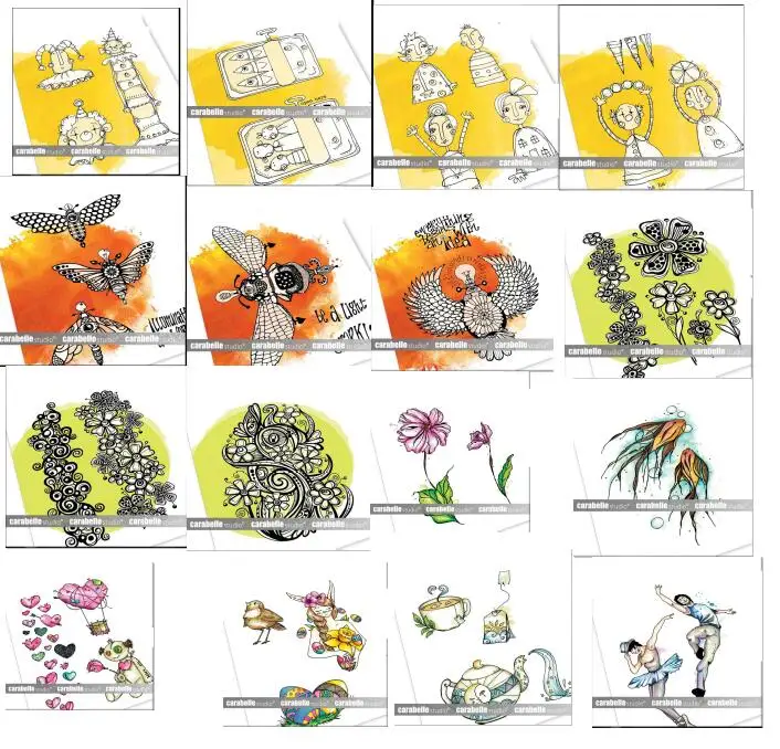 Прозрачный силиконовый штамп с мультяшными