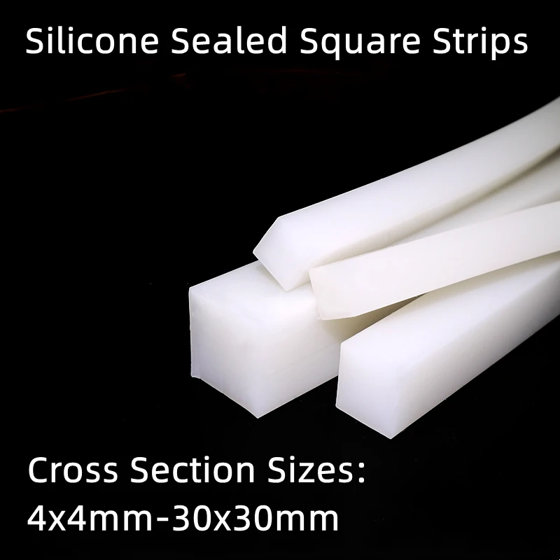 

1 м белая силиконовая уплотнительная квадратная полоса 4x4 мм-30x30 мм устойчивая к высоким температурам твердая квадратная уплотнительная пол...