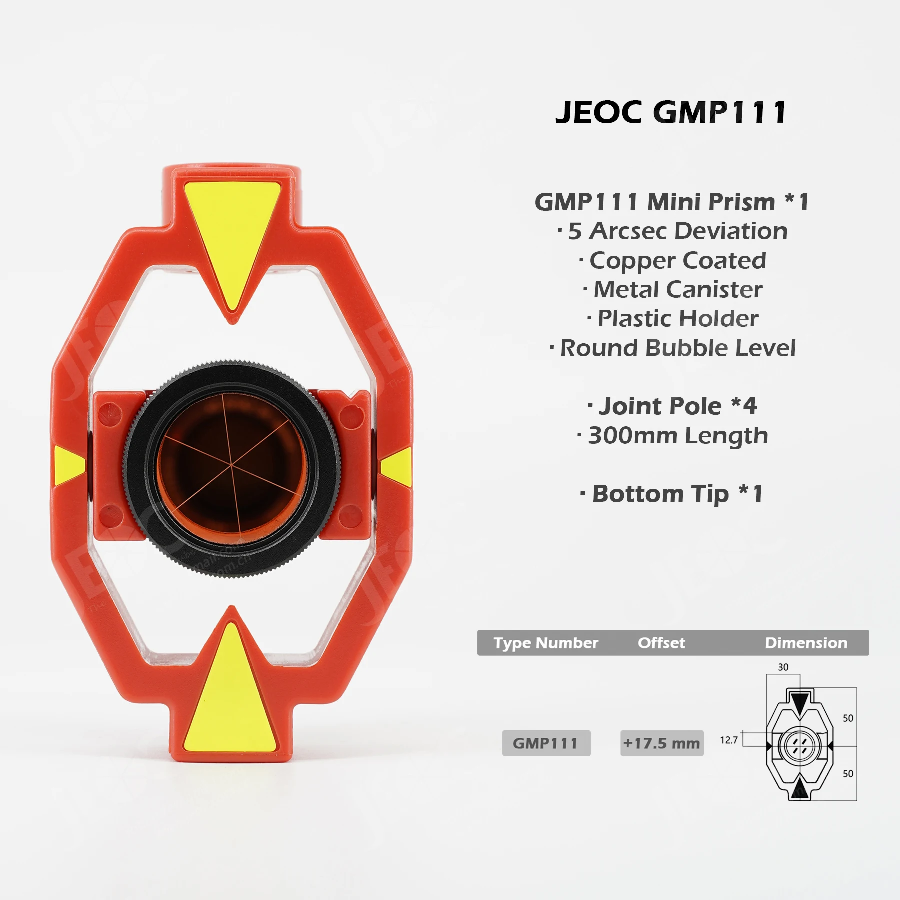 JEOC Mini Prism Reflector GMP111 с 4 стержнями съемка арахиса для Leica аксессуары тахеометра