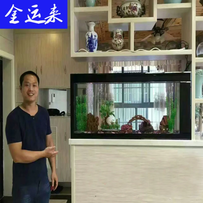 

Customized embedded aquarium wall cabinet fish tank Aquarium customized aquarium screen partition porch goldfish tank
