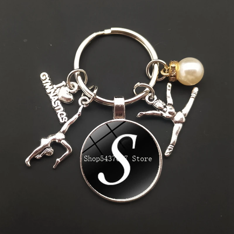 Стеклянный брелок с надписью спортивный для гимнастики автомобильной сумки