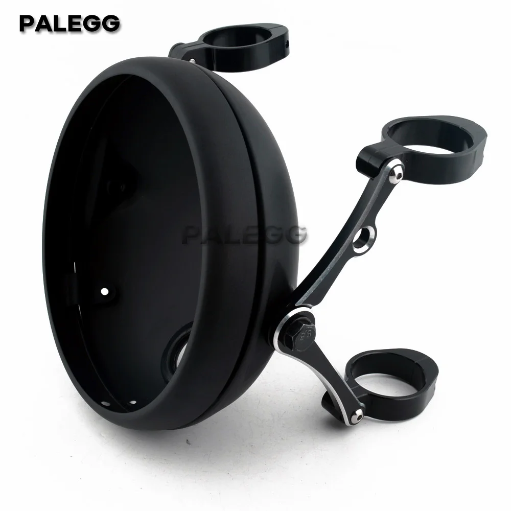 

7-дюймовая Фара Для Мотоцикла В Стиле Ретро, Модифицированный Корпус С Кронштейном CNC Для Вилки 39-41 Мм